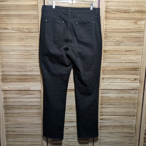Gloria Vanderbilt Jeans Black Straight-Leg All Around Slimming Effect Size 12 - Picture 2 of 14